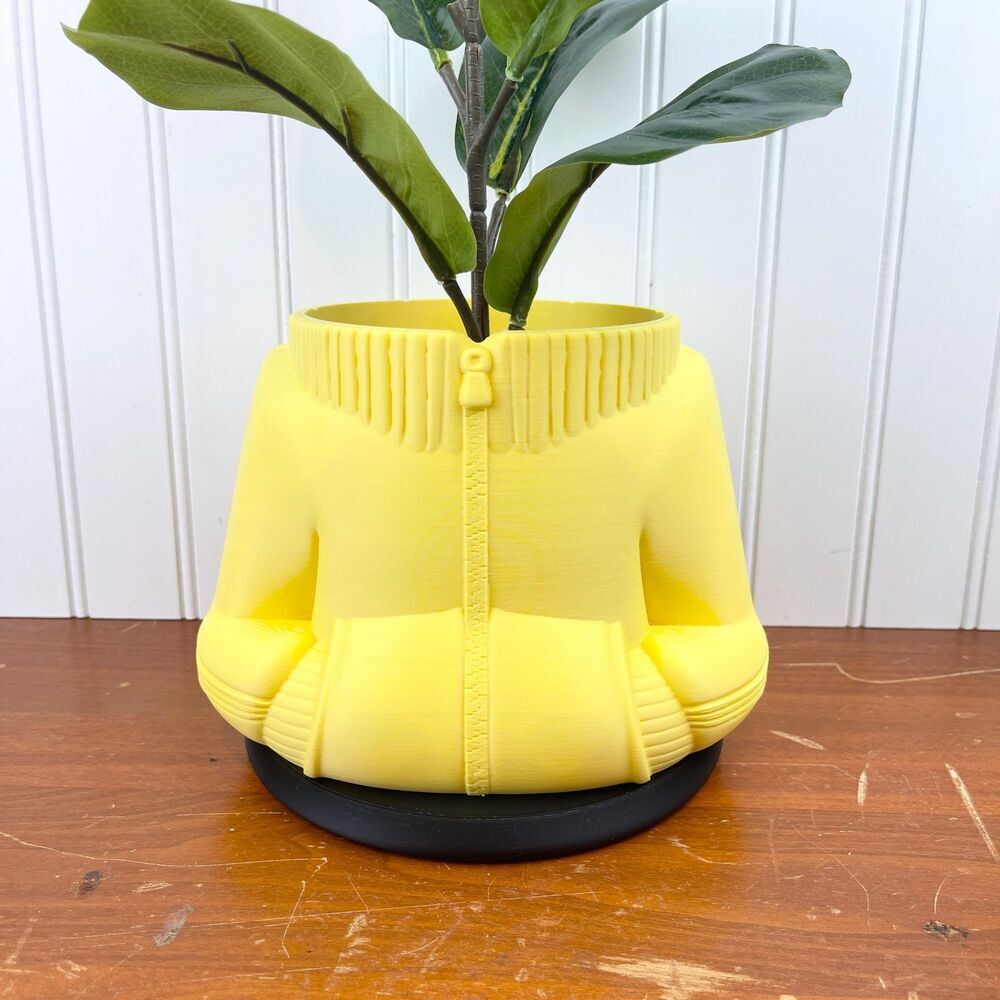 Sweatshirt Jacket Indoor Planter Pot, Sporty Sweater Pot, Indoor Planter